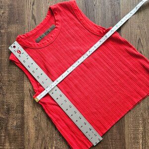 Enza Costa Crewneck Rib Knit Tank, M, Red